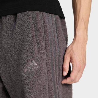 adidas Sporthose ADIDAS ORIGINALS TG BORG TP, Damen, Gr. XXL, N-Gr, grau strata, Obermaterial: 100% Polyester, Hosen Sporthose, Polarfleece Material, locker 