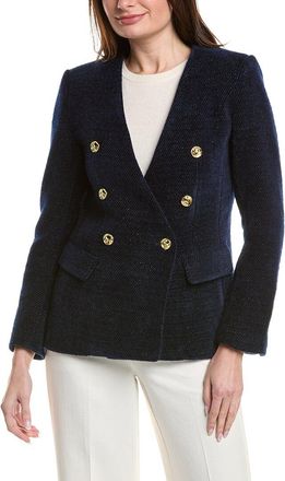 English Factory Structured Lapelless Textured Jacket