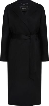 Kiton Cashmere Double Cloth Coat - Dames - Jas met riem - Zwart - S - Jassen