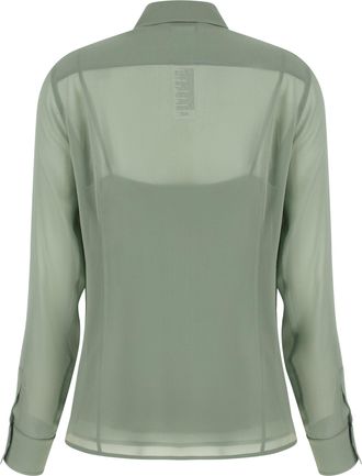 Max Mara Womens Bicolor Silk Blouse