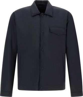 Herno Black Structured Minimalist Tailored Cotton Jacket