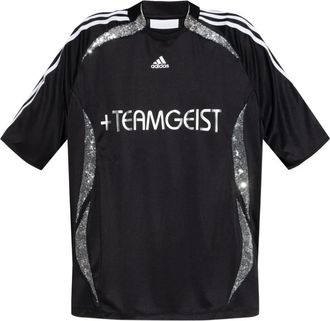 adidas Teamgeist sequin-embellished jersey - women - Recycled Polyester - S - Black