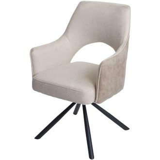 Hhg Hhg - Nunca Usado] Silla De Comedor 651, Silla De Cocina, Sill&oacute;n, Posici&oacute;n Giratoria Autom&aacute;tica, Tela/textil Mvg, Crema