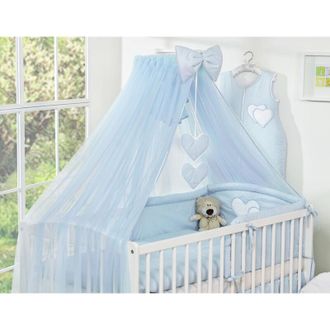 OEM Mosquitera Grande De Gasa Para Cuna Con Corazones Colgantes Y Lazo - Azul