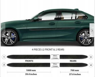 OEM Bmw 3 2019-2022 - Molduras Laterales De Puertas Negras