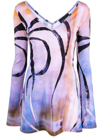 Louisa Ballou Abito corto a coste - Viola