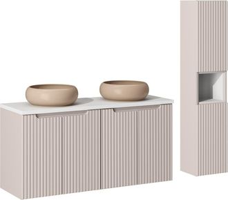 Petits Meubles Conjunto de muebles con doble lavabo paneles de melamina y mdf