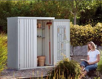 BIOHORT Armario Metalico Biohort Alto Jardin Color Plata Metalizada 150 Large