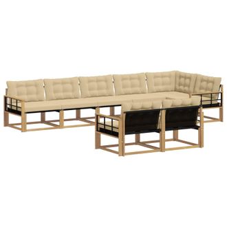 vidaXL Conjunto De Sof&aacute;s De Exterior Con Coj&iacute;n 8 Pcs Y Beige Vidaxl