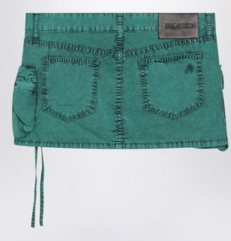 The Attico Womens Fay Green Cargo Miniskirt - Teal Cotton - Size EU 36 (Womens)