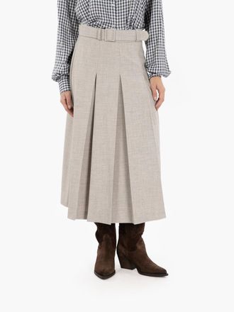 Kaos Gonna midi plissè beige