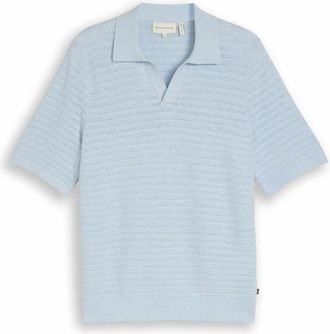 Tom Tailor V-hals gebreid kledingstuk - Heren - Truien - Blauw - Maat: XL