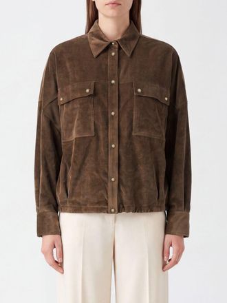 Brunello Cucinelli Camicia in misto viscosa e cashmere con tasche a toppa