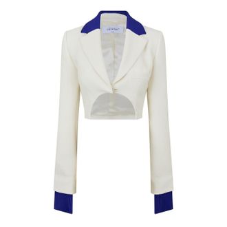 Off-white Womens Off White Slim Fit Bomber Jacket in Blue - Size 6 UK