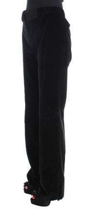 Ermanno Scervino Womens Black Velvet Cotton Straight Legs Pants