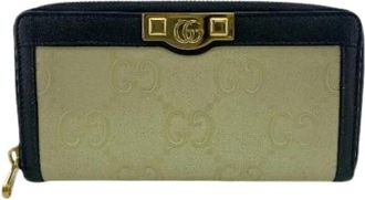 Gucci Pre-owned Lange portemonnee (bi-fold) - Dames - Vintage Accessoires - Beige - ONE Size - Vintage