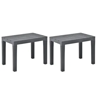 vidaXL Panchine Da Giardino 2 Pz Antracite In Plastica - Vidaxl
