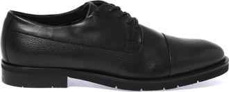 Baldinini Veterschoen van zwart getrommeld leer - Heren - Schoenen - Zwart - Maat: 39 1/2 EU Leer