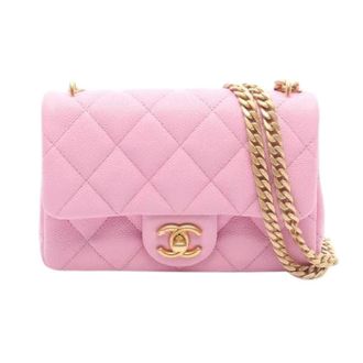Chanel Pre-owned Matelasse Grained Calf Shoulder Bag - Dames - Pre-owned - Roze - Maat: ONE Size Leer