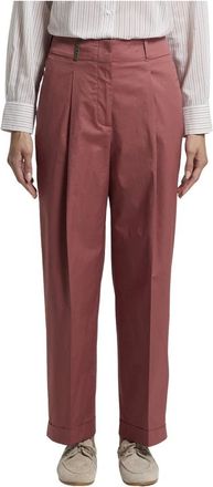 PESERICO Broeken, Dames, Rood, L, Katoen, Stretch Katoen Satijnen Broek