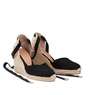 Castaner Espadrilles met sleehak, in stof Chiara
