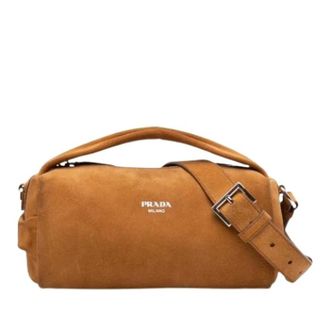 Prada Pre-owned Suede Satchel - Dames - Vintage Handtas - Bruin - ONE Size - Leer - Vintage
