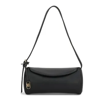 Kazar Tassen, Dames, Zwart, ONE Size, Leer, Cilindrische tas met monogram
