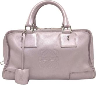 Loewe Pre-owned Handbags, female, Purple, Size: ONE SIZE Pre-owned Lambskin Handbag