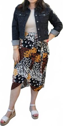 Apricot Wrap Midi Skirt In Mustard