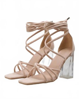 Yoki Womens Transparent Heel Sandal In Nude
