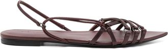 Nensi Dojaka Corset leather sandals - women - Calf Leather/Fabric/Calf Leather - 36.5 - Purple