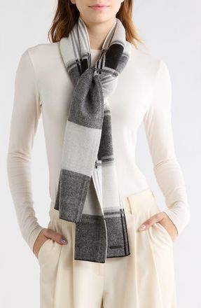 AllSaints Plaid Jacquard Scarf in Black Multi at Nordstrom Rack