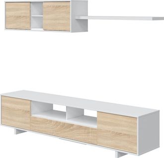For&eacute;s Mueble Salon Tv Belus Blanco Roble