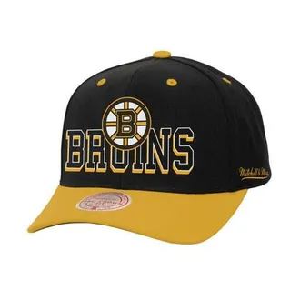 Mitchell & Ness Mens Mitchell & Ness Black/Gold Boston Bruins Backside Script 2-Tone Pro Crown Adjustable Hat at Nordstrom