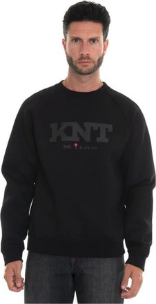 Kiton Hoodies & sweatvesten, Heren, Zwart, M, Katoen, Crewneck Sweatshirt Maxi Logo
