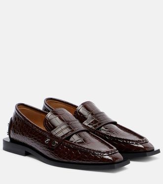 Ganni Studs croc-effect loafers