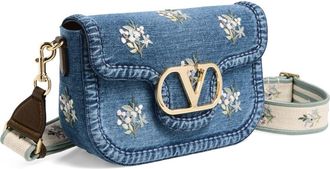 Valentino Garavani Alltime Denim Shoulder Bag in Blue Multi at Nordstrom