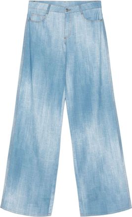 Ermanno Scervino Broek met denim print - Blauw