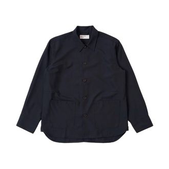 Universal Works Casual Shirts, male, Blue, Size: XL Travail Overshirt