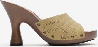 Burberry Check Leather Potter Mules