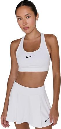 Nike Swoosh Medium Support Bra Womens Bra White/Stone Mauve/Black : XL (US 16-18), Mesh/Polyester/Spandex