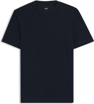 BOSS Monogram-jacquard T-shirt in mercerised cotton