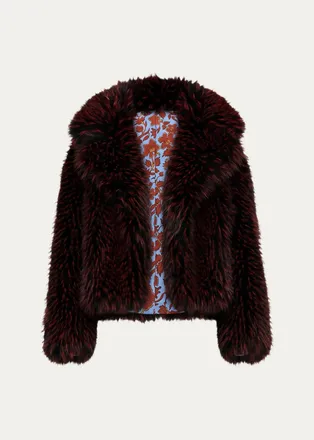 Diane Von F&uuml;rstenberg Kaz Reversible Faux Fur Coat