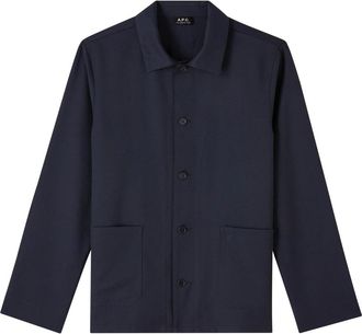 A.P.C. Marineblauwe Kerlouan wollen jas - Heren - Zomerjassen - Blauw - XL - Wol - Jassen