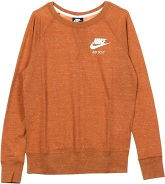 Nike Gym Vntg Crew Long Sleeve T-Shirt - Dames - Sportshirts - Oranje - L - Fitness