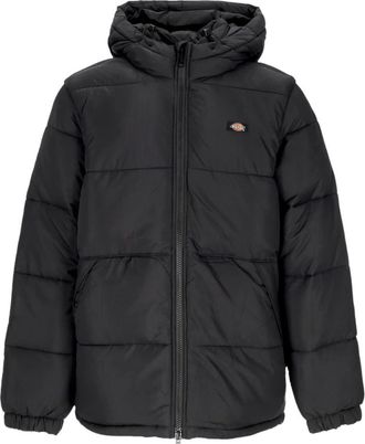 Dickies Zwarte gewatteerde jas met capuchon waterafstotend - Heren - Winterjassen - Zwart - L - Polyester - Jassen