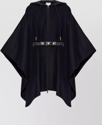 Moncler wool hooded cape