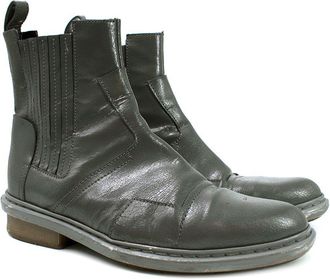 Balenciaga Grey Distressed Leather Chelsea Boots Size 40