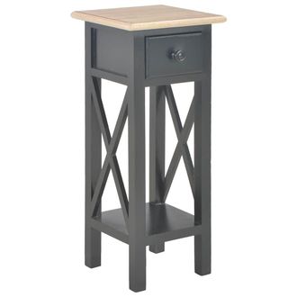 vidaXL Mesa Auxiliar De Madera Negro 27x27x65,5 Cm Vidaxl