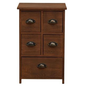 Mobili Rebecca Mobili Rebecca - Rebecca Mobili Cajonera Mesas De Noche 5 Cajones Madera Marron 66x40x30